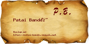 Patai Bandó névjegykártya